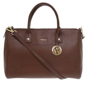 Furla Linda handbag leather brown shoulder bag